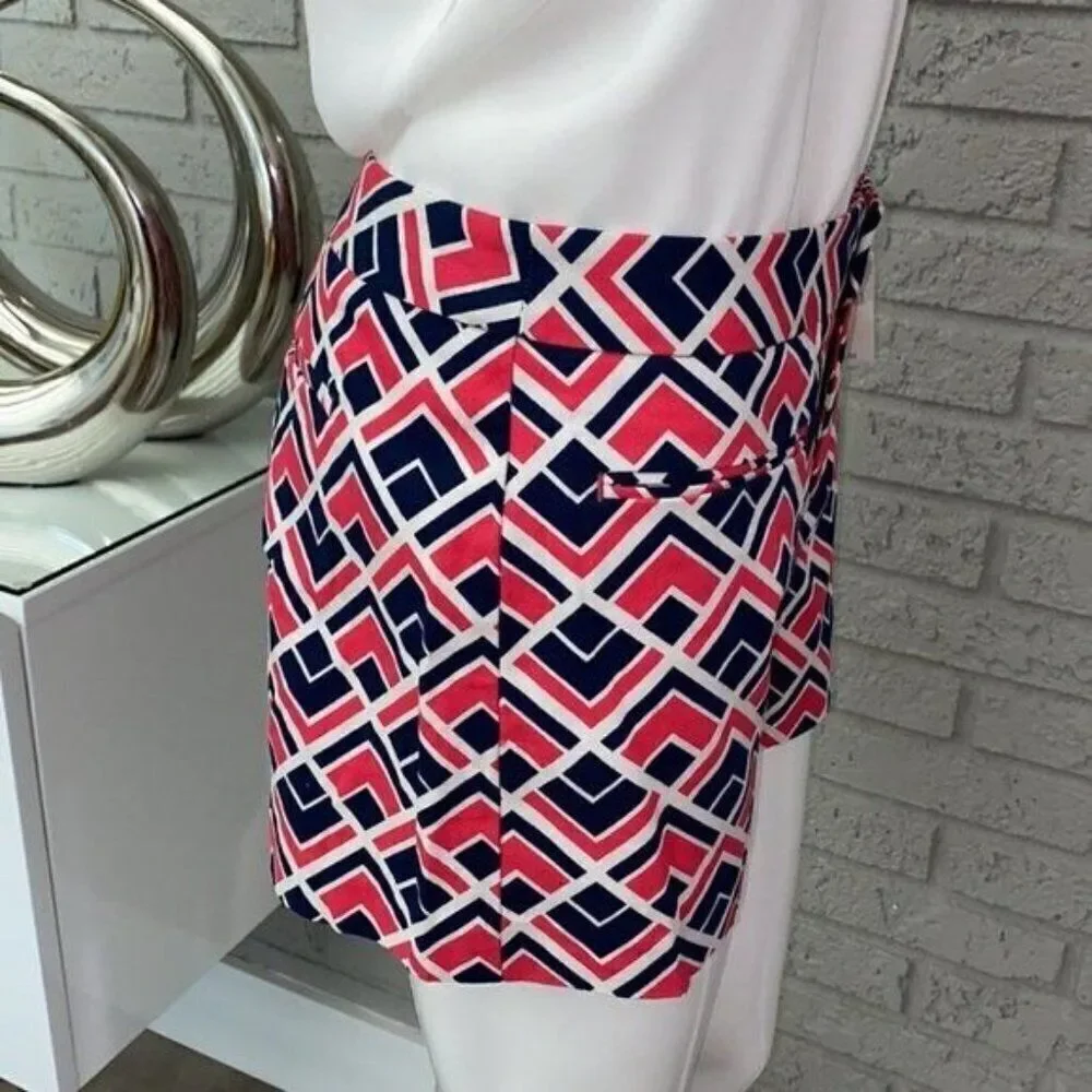 Gap Women Pink Blue White Clean Front Shorts Size 6